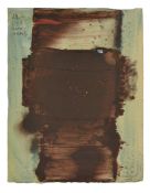 Antal Biro (Hungarian 1907-1990)'Brown Abstraction', 1963signed and dated upper left, oil and