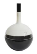 Timo Sarpaneva (1926-2006)'Tuuli'two tone black and white rounded bottom bottle and stopper,