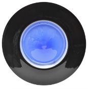 Timo Sarpaneva (1926-2006) for Venini'Tuuli' plate, black rim and blue centre, etched signature