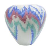 Barbara del Vicario (1944) for Venini'Fiamme series' 1988, opaque vase with various polychrome
