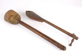 Two unusual 19th century South Pacific / Maori musical stringed instrumentsone formed with a