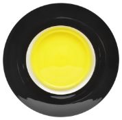 Timo Sarpaneva (1926-2006) for Venini'Tuuli' plate, black rim with yellow centre, with etched