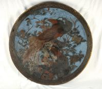 A large Meiji Japanese lacquer and enamel dish signed on the reverse Aichi-Ken Nagoya Seizo-Nin