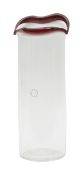 Fulvio Bianconi (1915-1996) for Venini'Sorresi'dated 1993clear glass cylindrical vase with red