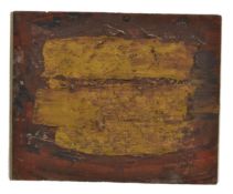 Antal Biro (Hungarian 1907-1990)'Yellow and Brown abstraction', 1961signed and dated lower