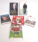 FOOTBALL; 6x books; Ashley Cole, Bobby Robson and others.