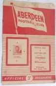 FOOTBALL; Aberdeen Vs Hibernian, 18th March 1953, Scottish Cup programme
