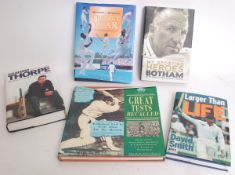 CRICKET; 5x books; Sir Ian Botham, David Smith and others.