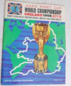 FOOTBALL; WORLD CUP 1966; Group Qualifier original programme - signed by Gordon Banks to rear '