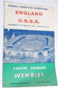 FOOTBALL; England Vs USSR October 22nd 1958 at Wembley Stadium vintage football programme