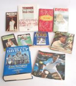 TENNIS; 10x assorted books, vintage and later.