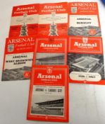 FOOTBALL; Arsenal - 7x vintage 1950's programmes. Assorted.
