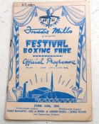 BOXING; An original vintage Freddie Mills Boxing Fare programme, June 25th 1951