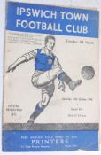 FOOTBALL; Ipswich Town Vs Bristol City 29th October 1949 vintage football programme