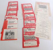FOOTBALL; A collection 34x Bristol City 1950's - 1960's football programmes