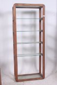 A 1950's solid oak and glass upright sho