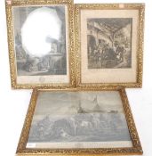 Three x framed and glazed Lithograph pri