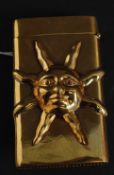 A 20th century brass vesta case depictin