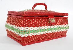 A retro 1950's red whicker bound sewing