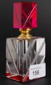 An art deco style cut glass perfume bott