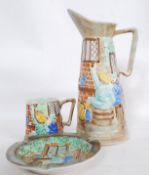 A HJ Wood  & Son decorative scene jug to