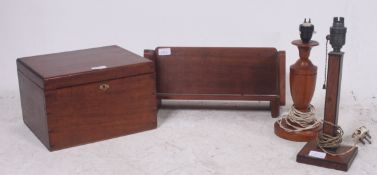 A 19th century wooden box together with
