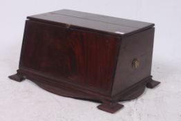 An Edwardian flame mahogany hinged top b