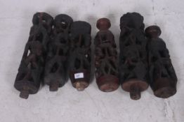 A collection of African stackable totems