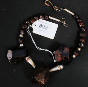 A ladies silver and magnetite set choker