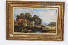 J. Bean - A gilt framed oil on canvas of