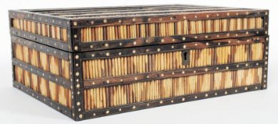 A 19th century hardwood and porcupine ne