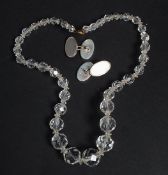 A Vintage faceted crystal bead necklace