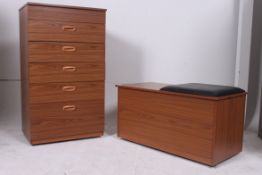 A retro 1970's faux teak wood blanket bo