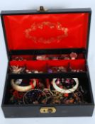 A ladies leather gilt tooled jewellery b