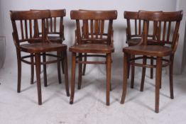 A set of 6 20th century bentwood cafe ch