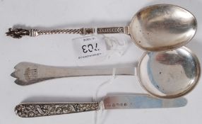 A 19th century silver hallmarked spoon
