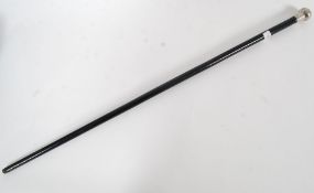 A silver hallmarked tipped walking cane