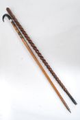 A Victorian twist walking stick cane alo