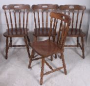 A set of 4  Pine country style dining ch