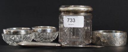 A collection of silver to include a 1916