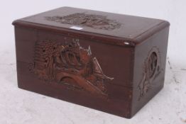 A mid 20th century hardwood Chinese jewe