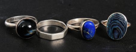 A collection of 4 silver 925 rings to in