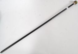 silver and Agate knapped walking cane ha