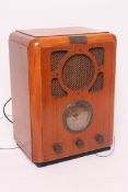 A vintage style wooden bush radio made i