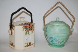 A 1930's Art Deco biscuit barrel marked