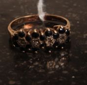 A ladies 9ct gold and diamond ring havin