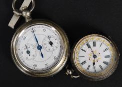 A silver hallmarked enameled faced ladie