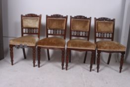 A set of 4 Edwardian mahogany dining cha