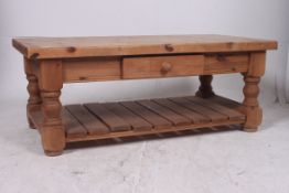 A large good quality chunky pine coffee