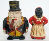 Two 20th century cast iron moneyboxes, o